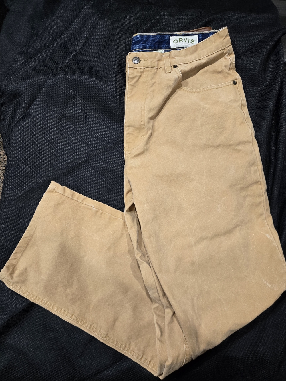 Orvis Men’s Tan Distressed Cotton Chino Pants